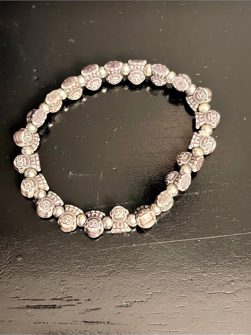 Beaded Bracelet Silver & Black